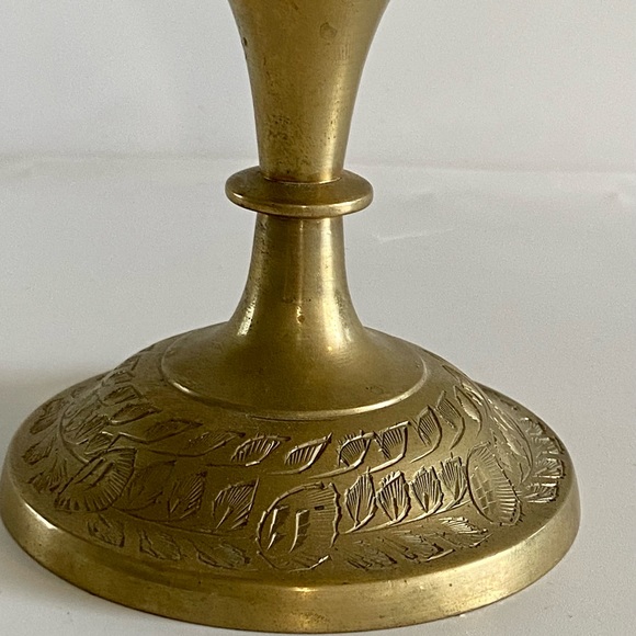 Vintage Brass Etched Vase - Picture 4 of 7